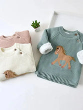 Load image into Gallery viewer, Kids Knit Horse Sweater