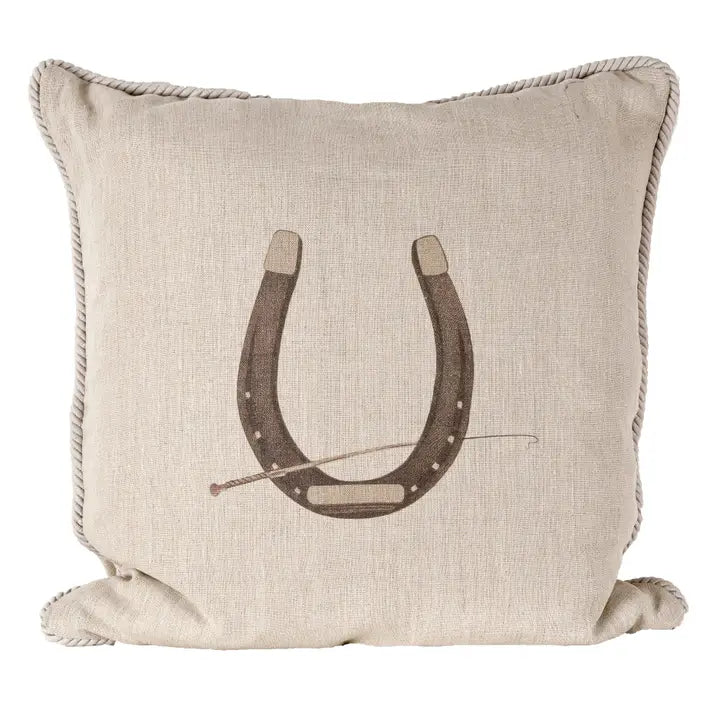 Horse Shoe Pillow- Linen