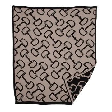Equestrian Horse Bits Reversible Throw Blanket