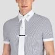 EGARE Men's Short Sleeve Pinstripe Show Shirt